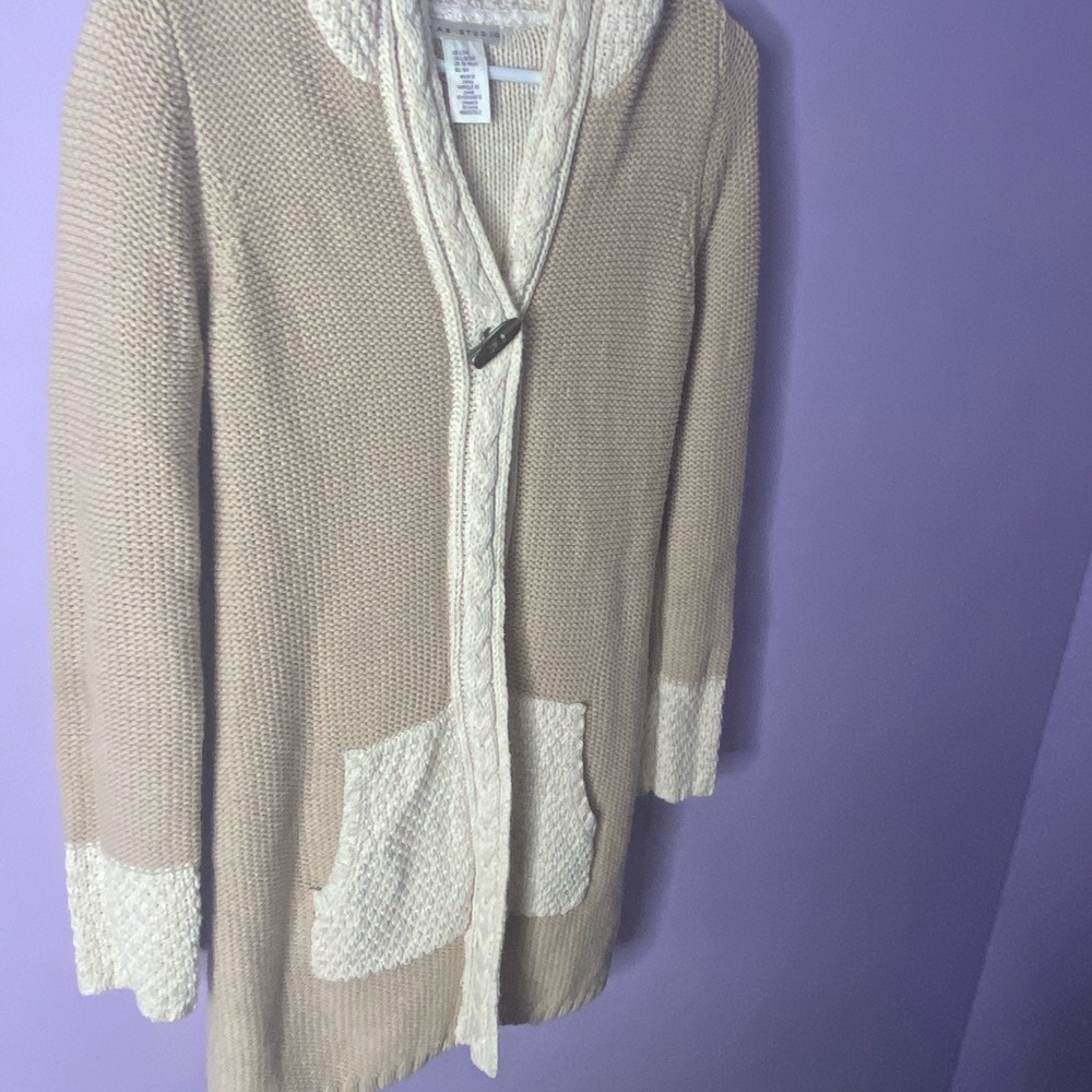 Tan & Cream knitted cardigan